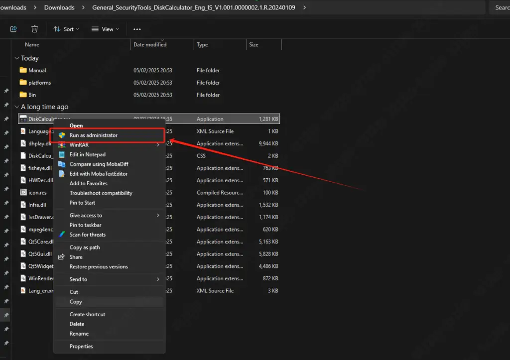 Run Program Tool as an Administrator